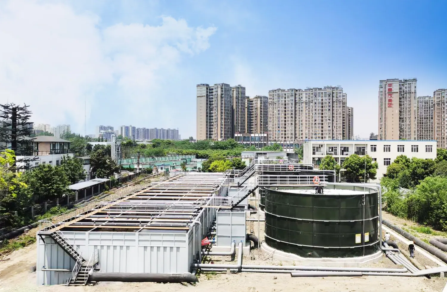 A wastewater treatment facility shown in Tianren company presentation